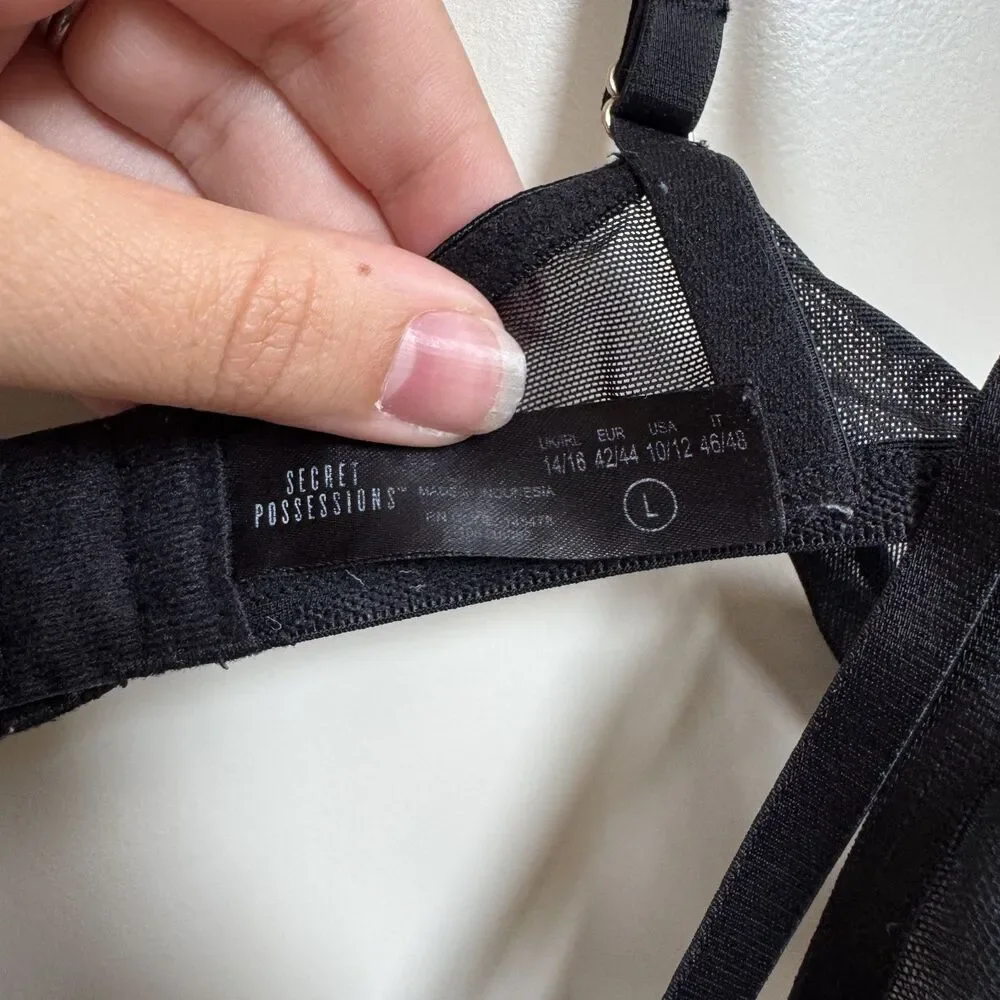 Secret Possessions Unlined Floral Embroidered Bra Size Large - Picture 2 of 5